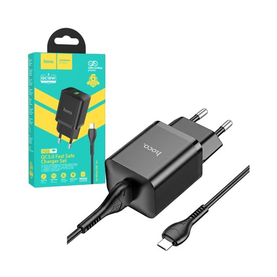 Carregador Hoco N26 Micro com QuickCharge 3.0 Preto